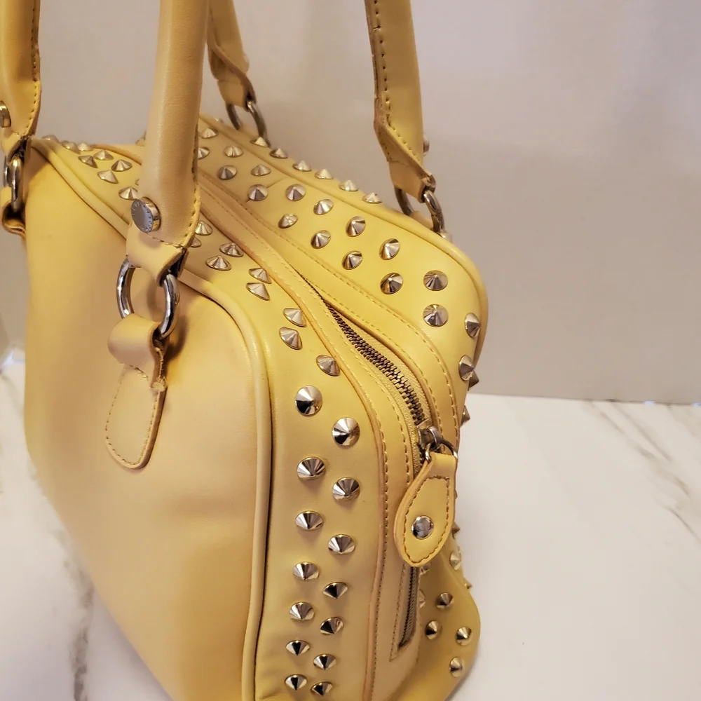 Yellow Studded Shoulder Bag - Picture 5 of 8
